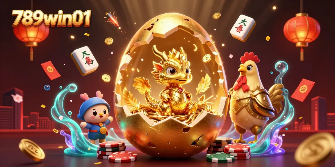 Experience thrilling wins with 789win01 as the golden egg reveals a lucky dragon amid casino excitement.