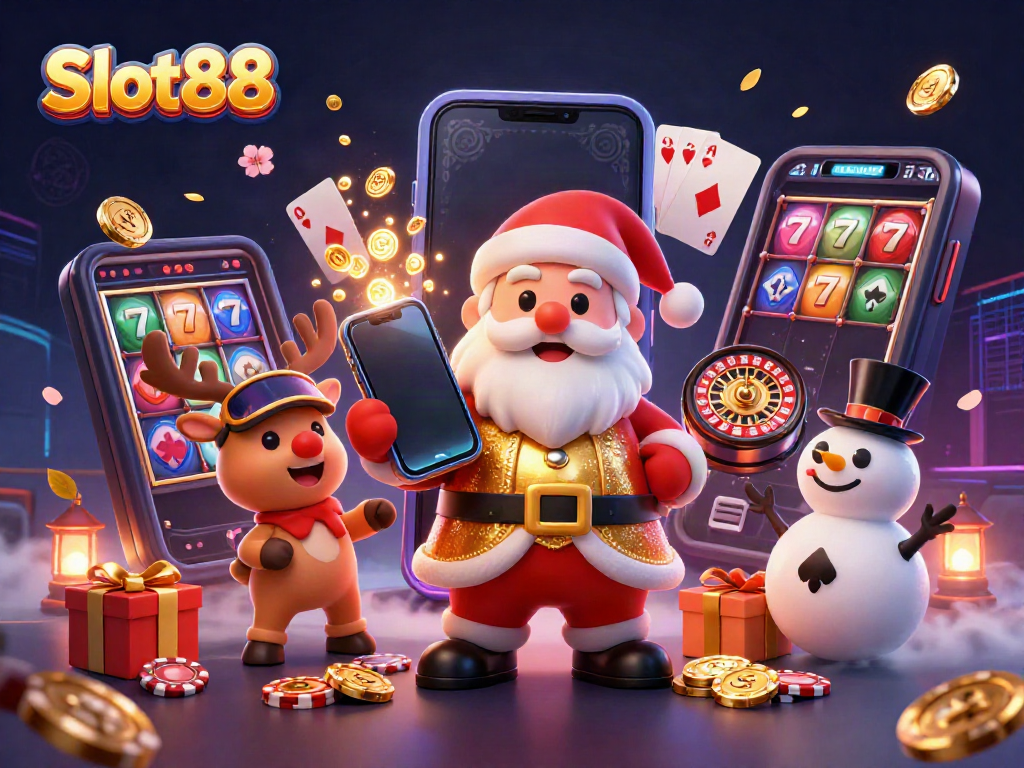 Slot88 menghadirkan imbalan dengan Santa Claus, rusa dealer, dan salju manis di dunia kasino