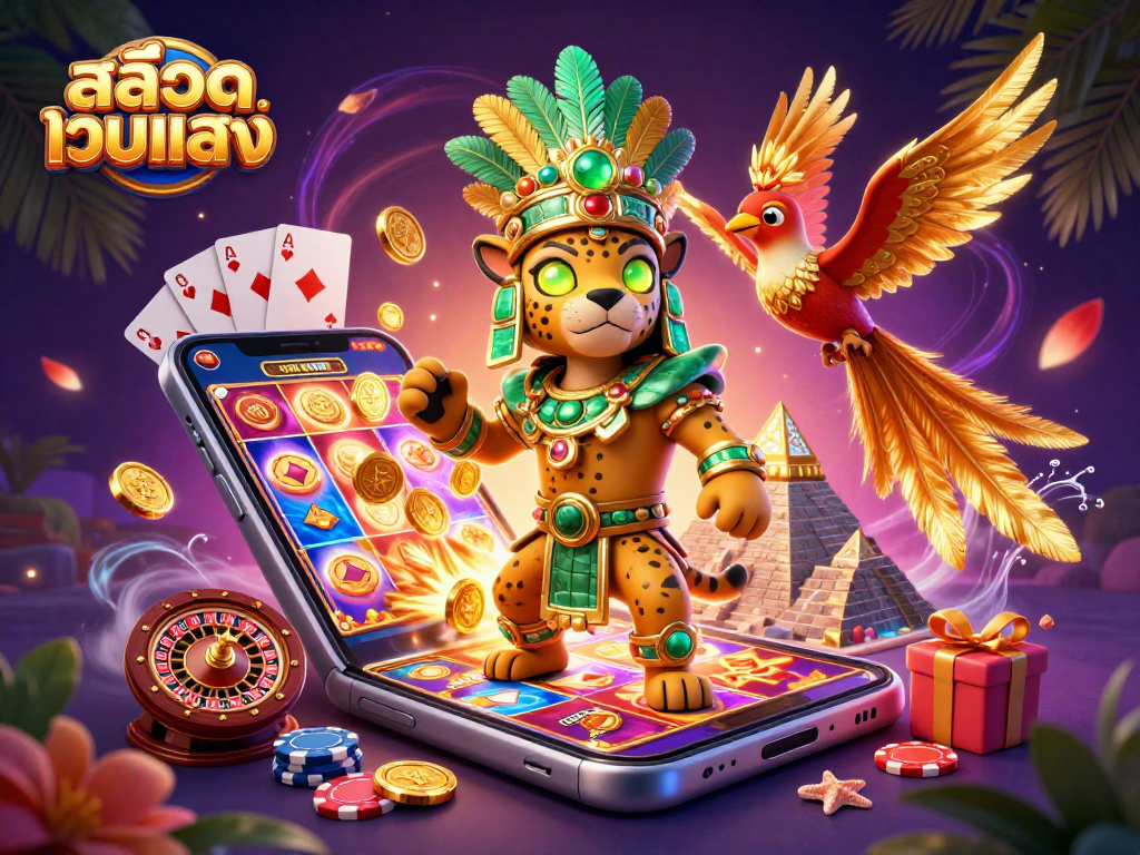Play the exciting สล็อตเว็บตรง with a Mayan-themed character and stunning casino elements.