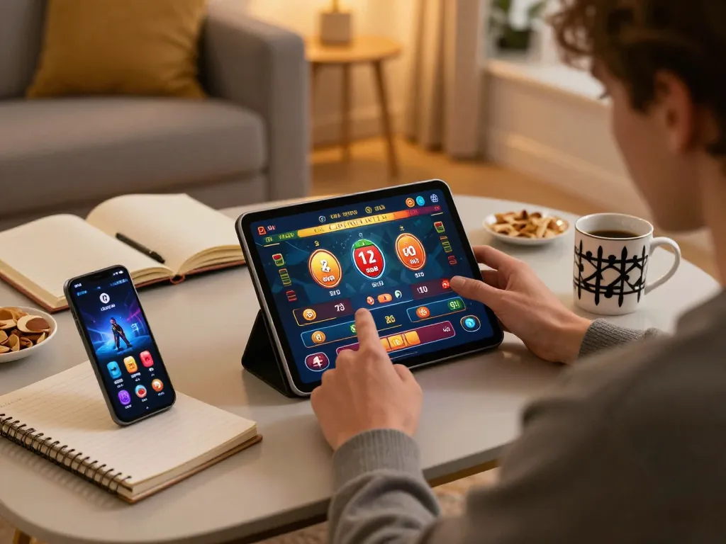 Trải nghiệm chơi game trực tuyến hấp dẫn tại 789club với giao diện casino sống động trên máy tính bảng, thiết lập ấm cúng tại nhà.