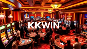 Players enjoying exciting games at KKWIN casino, showcasing vibrant tables and lively atmosphere.
