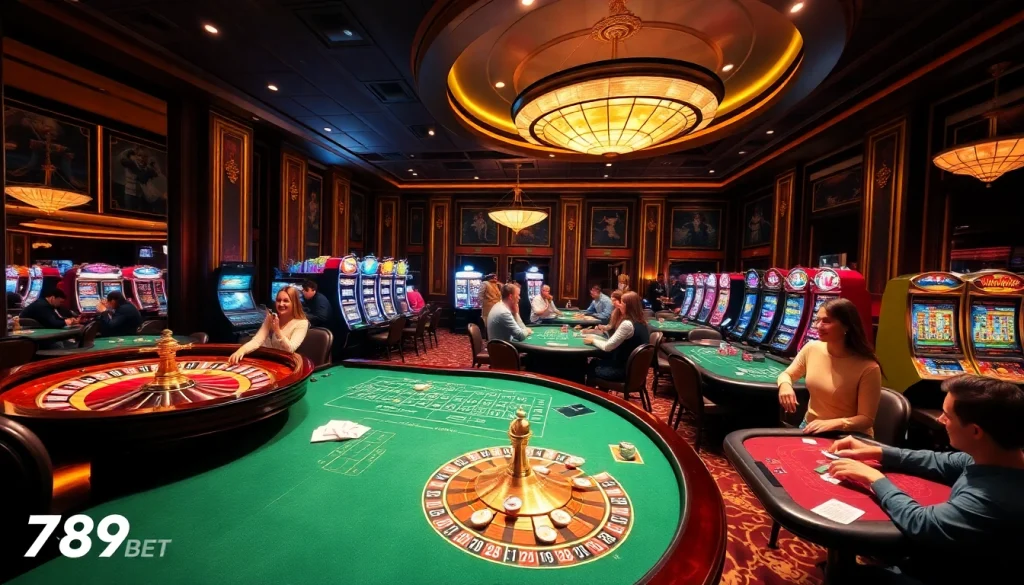 Players enjoying their winning experience at 789bet's luxurious casino scene.