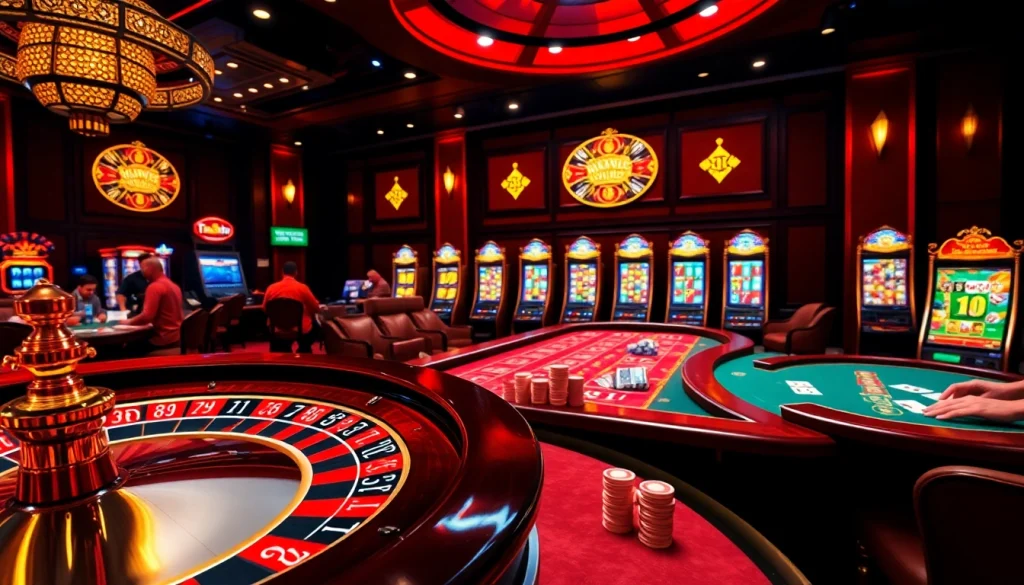Experience the excitement of gambling at 789f nhà cái with vibrant casino visuals of poker and roulette.