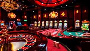 Experience the excitement of gambling at 789f nhà cái with vibrant casino visuals of poker and roulette.
