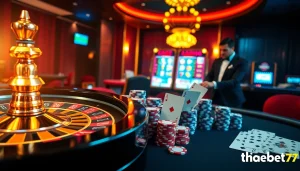 Experience the excitement of Thabet77 with vibrant casino elements and thrilling gameplay.