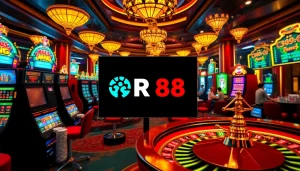 Experience the thrilling atmosphere of RR 88 online gambling with vibrant casino visuals.