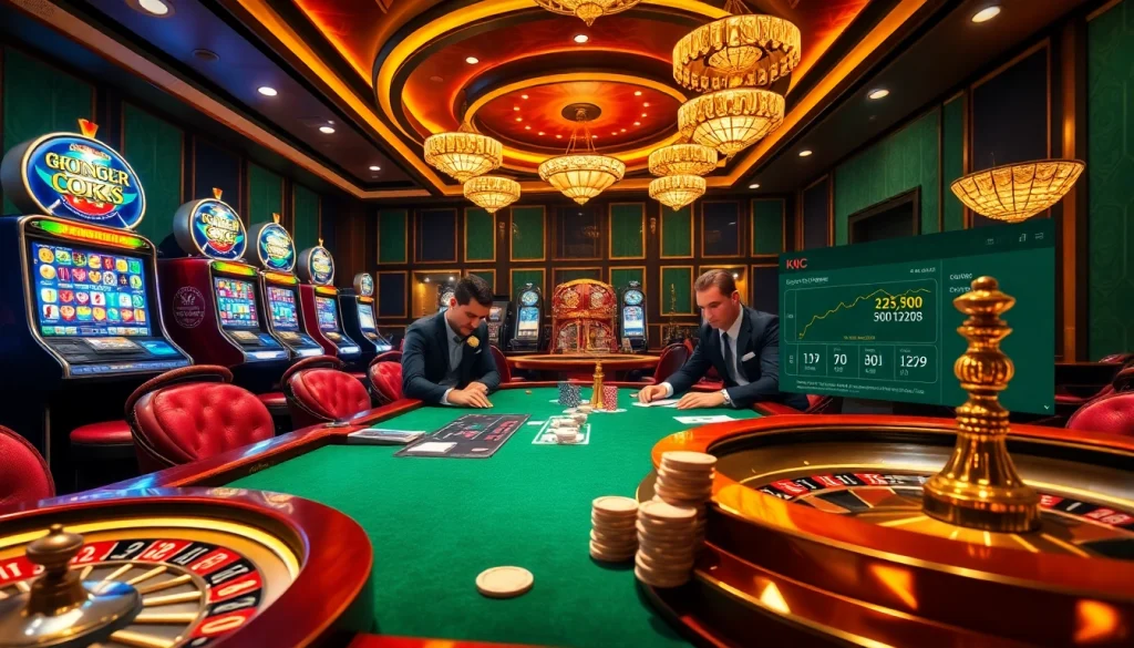 KJC's online platform showcases high-stakes poker excitement with vibrant casino visuals.