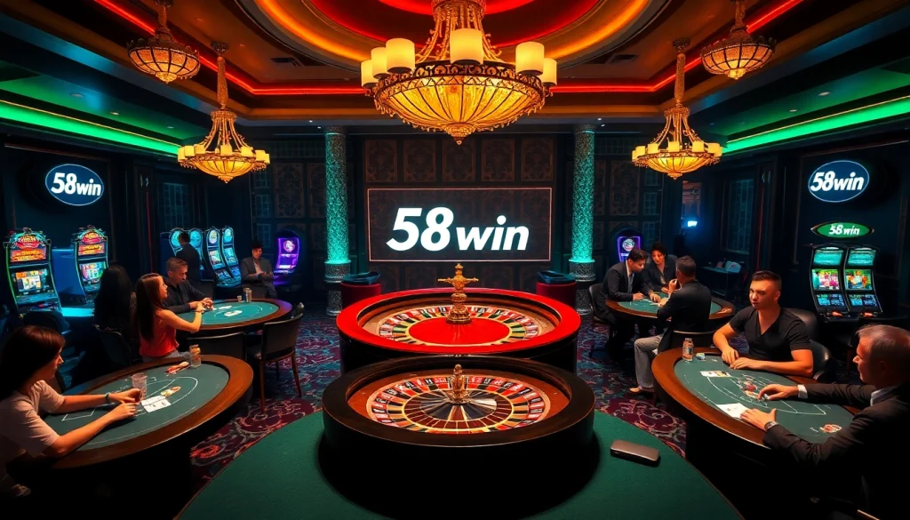 Experience the thrill of gaming at 58win with immersive tables and vibrant slot machines.