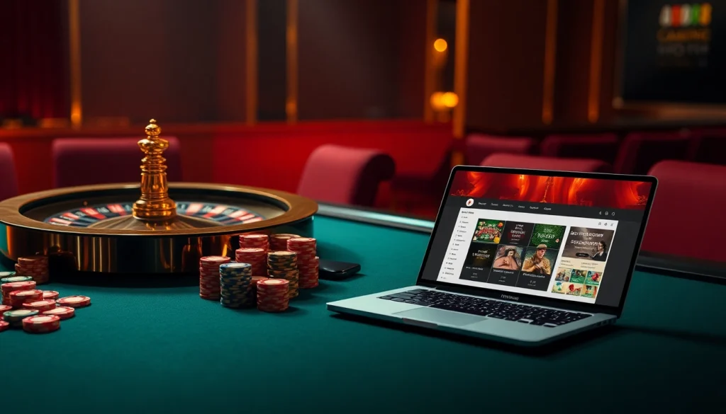 Experience the thrill of gambling with https://dr88.co.com/ featuring a vibrant casino table and roulette wheel.
