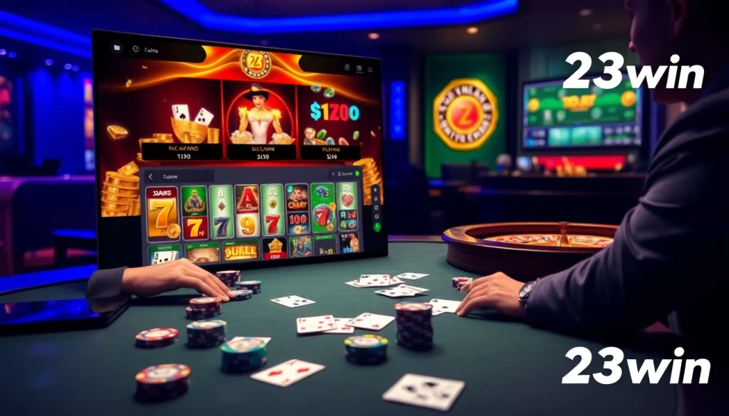 Experience the thrill of winning at 23win with vibrant casino games and luxurious ambiance.