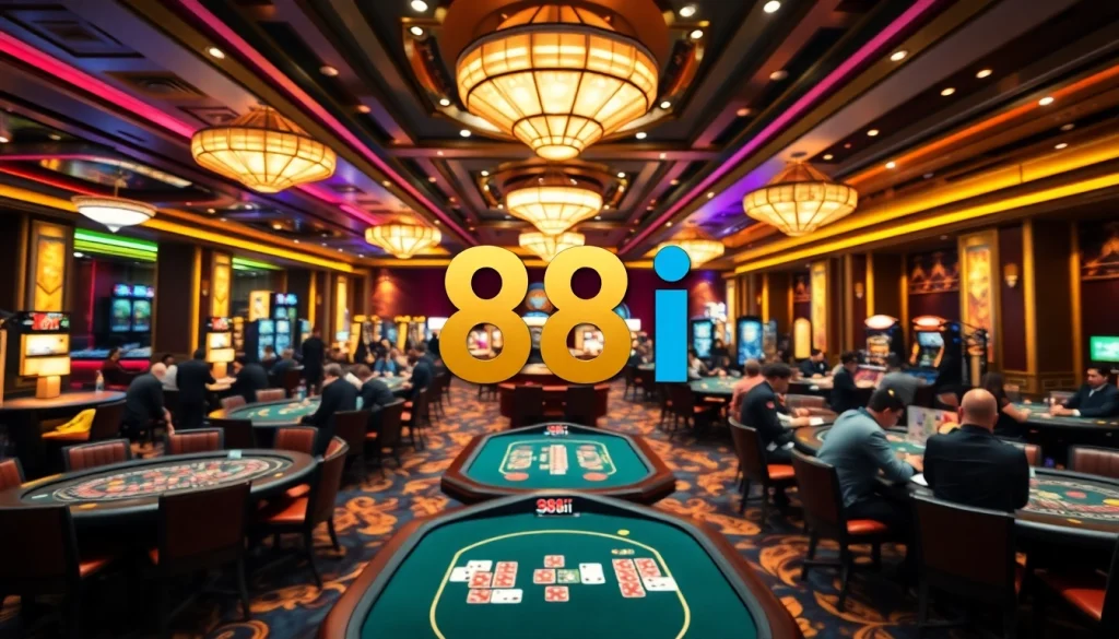 Players engaging in thrilling games at the 88i casino, showcasing vibrant action and excitement.