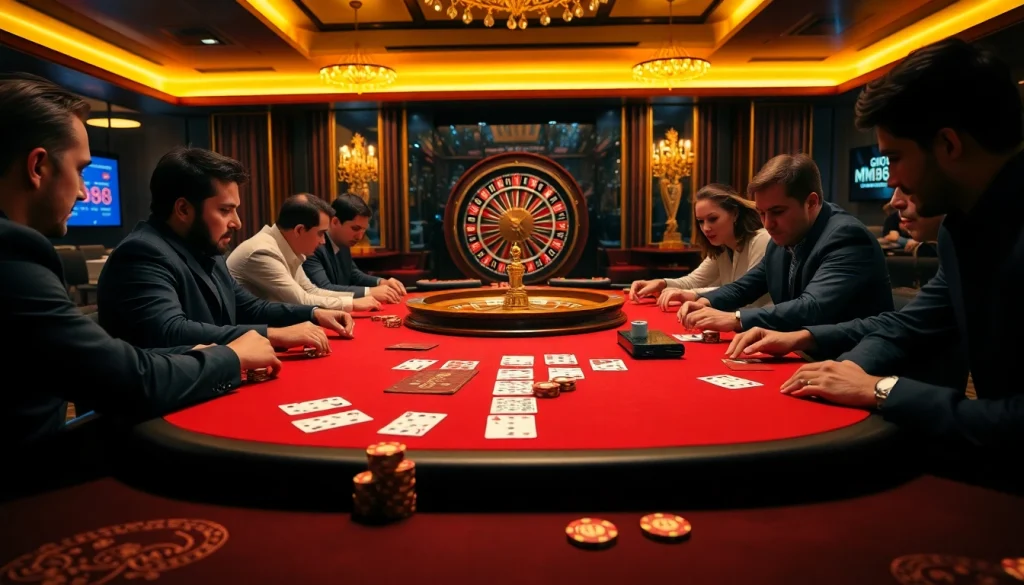Experience exhilarating gaming excitement with MM88 at a luxurious online casino table.
