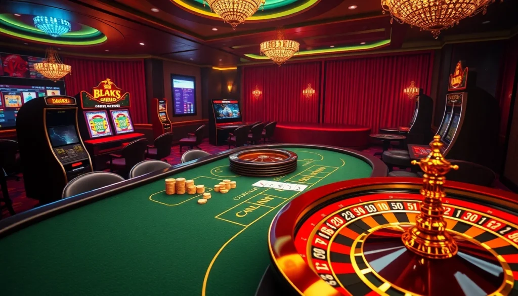 Casino games featuring the excitement of online gambling at https://okfun02.co/ with vibrant tables and bright slot machines.