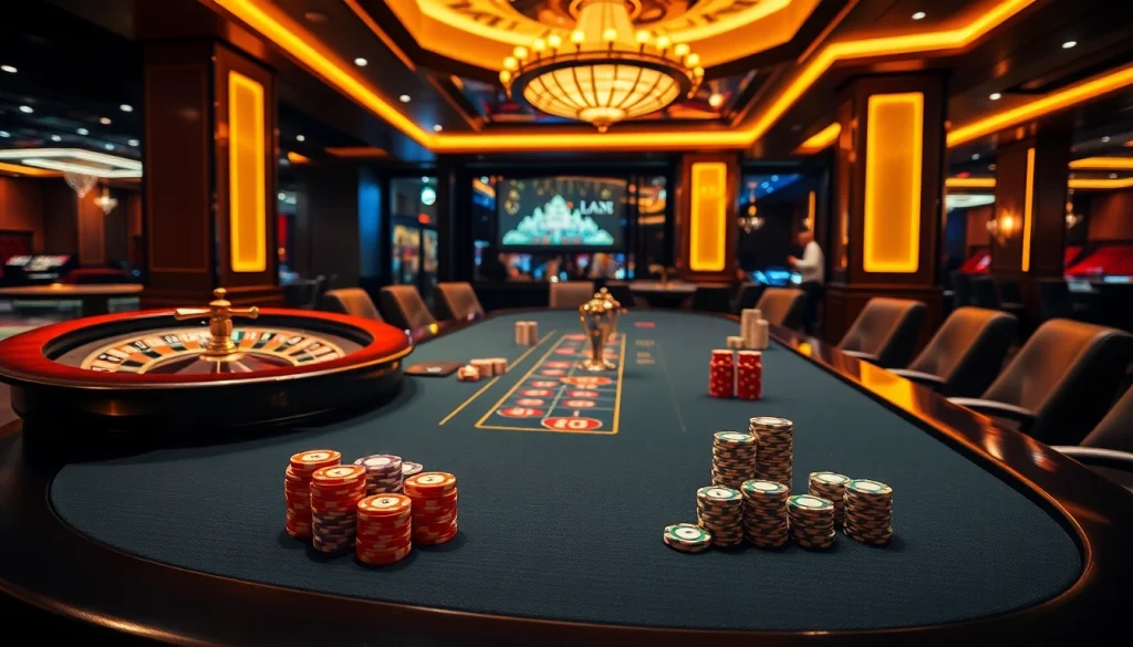 Experience high-stakes action at MB66 with a vibrant casino scene filled with professional dealers and thrilling games.