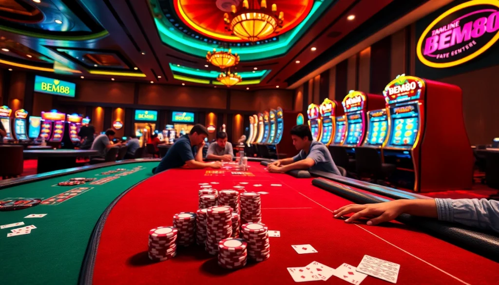 Experience the vibrant thrill of Bem88's luxurious online casino with engaging games and players.