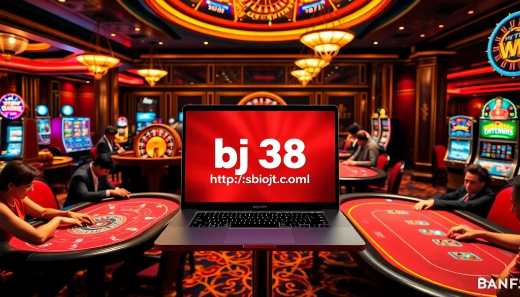 Experience the thrill of gambling with https://bj38.nl/ - players at casino tables engrossed in high-stakes games.