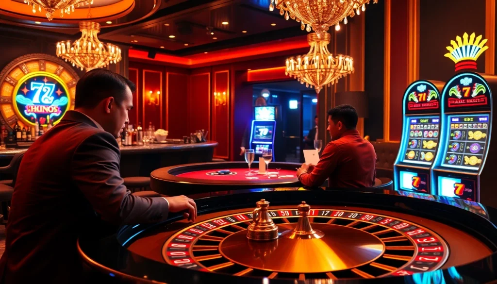Experience the thrill at a luxurious 79king casino with players engaged in roulette.